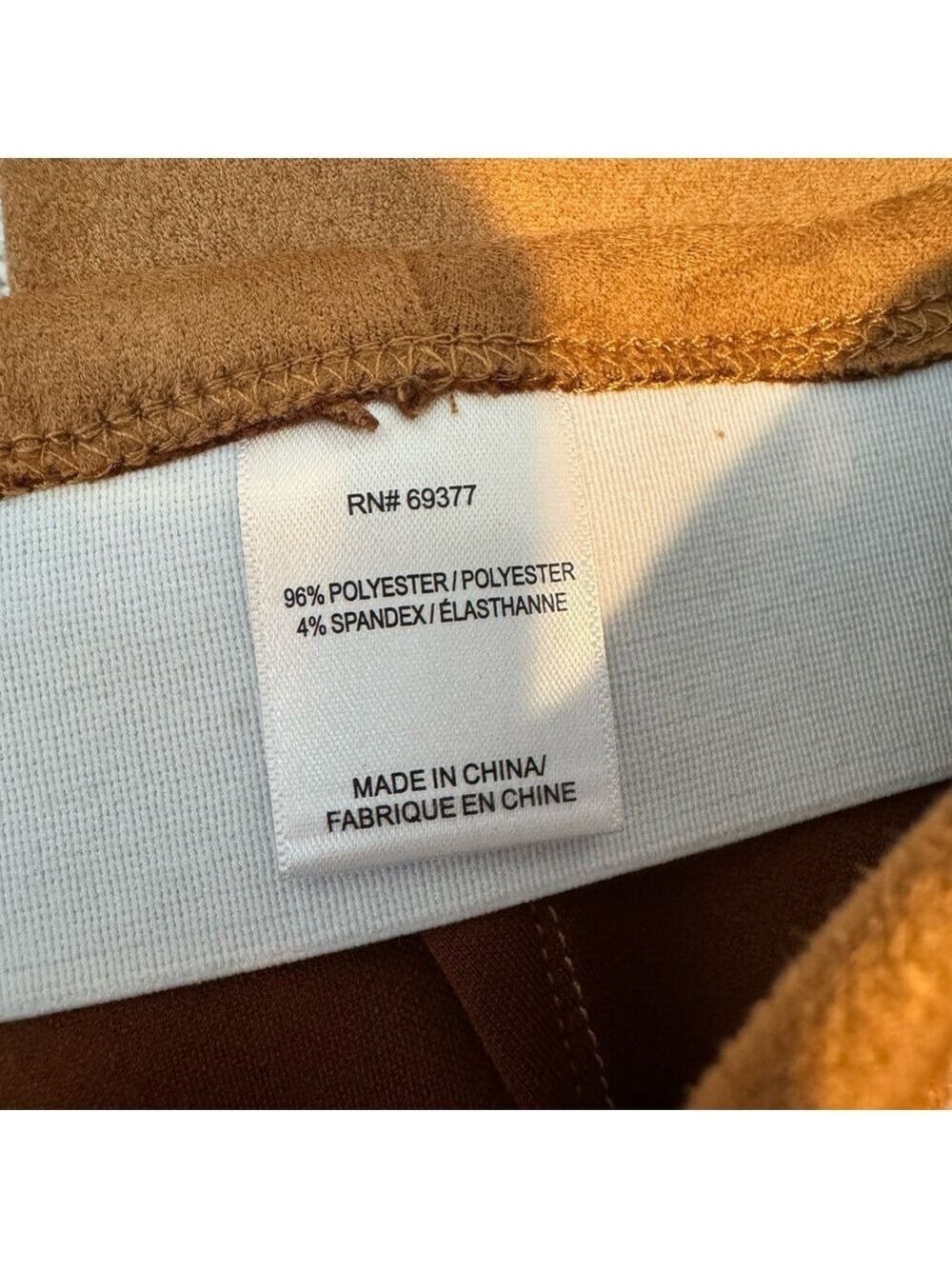 &Basics Womens Faux Suede Straight Leg Pants In Camel - Picture 8 of 8